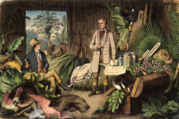 Alexander von Humboldt y Aimé Bonpland en el Río Orinoco